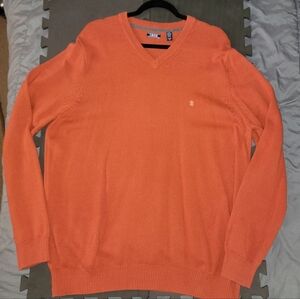 Mens IZOD V-neck Sweater Orange
